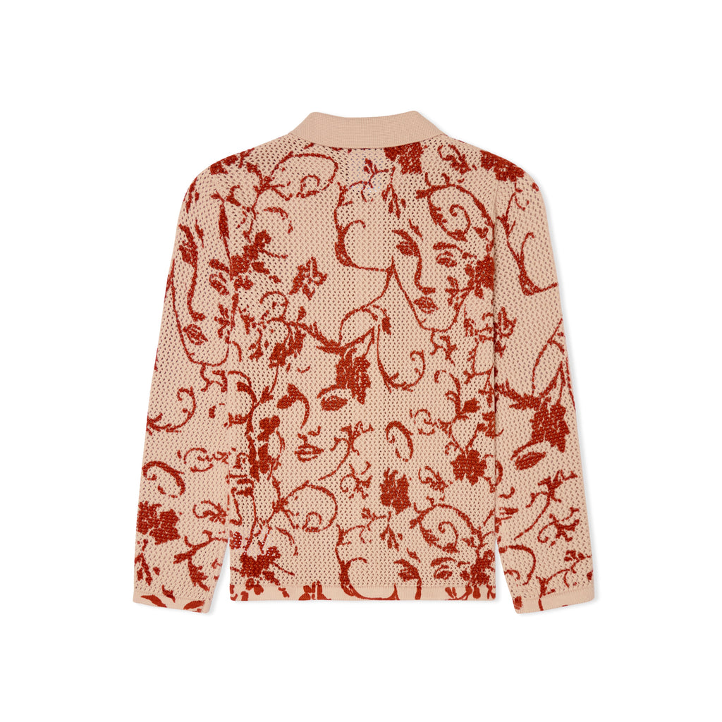 Face Floral Open Knit Top [Cream]