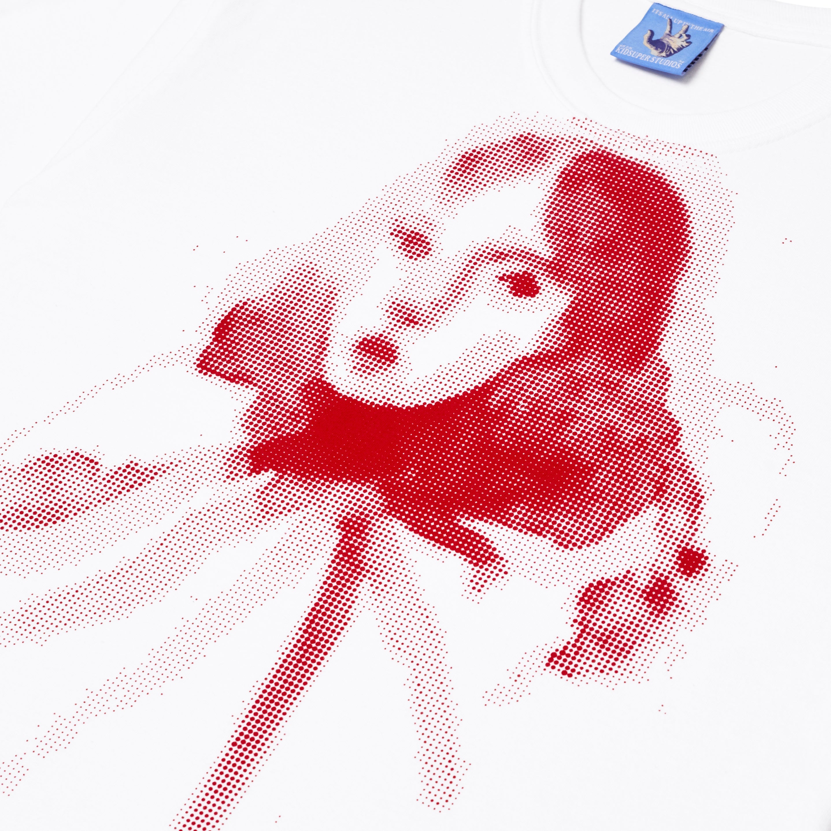 Halftone Girl face tee [White]