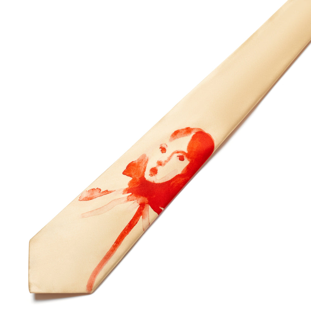 Face Painted Face Silk Tie [Cream]