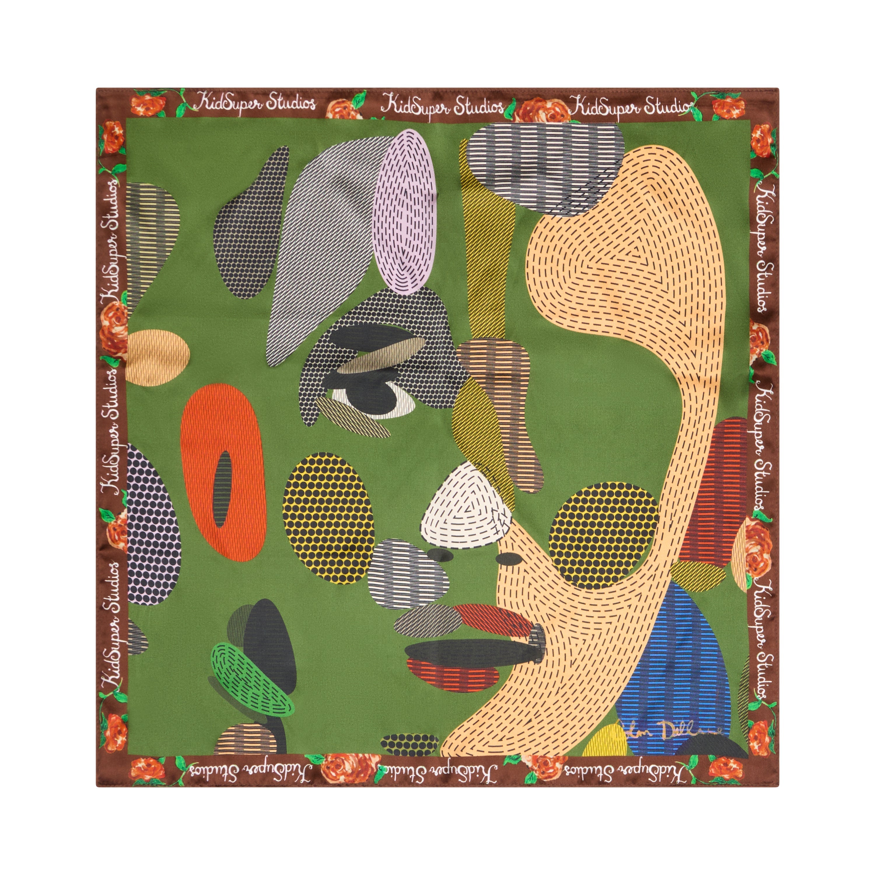 Face dots silk scarf [Multi]