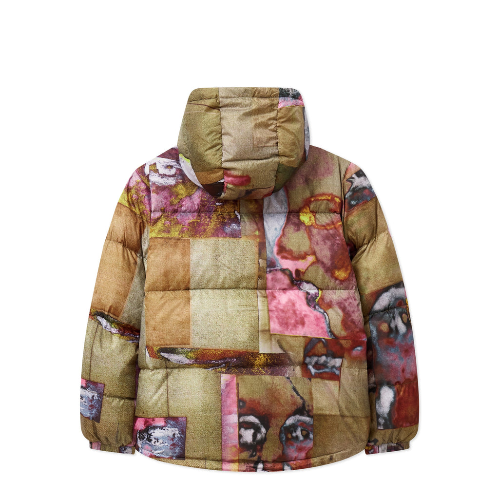 Faces Collage Printed Puffer [Multi]