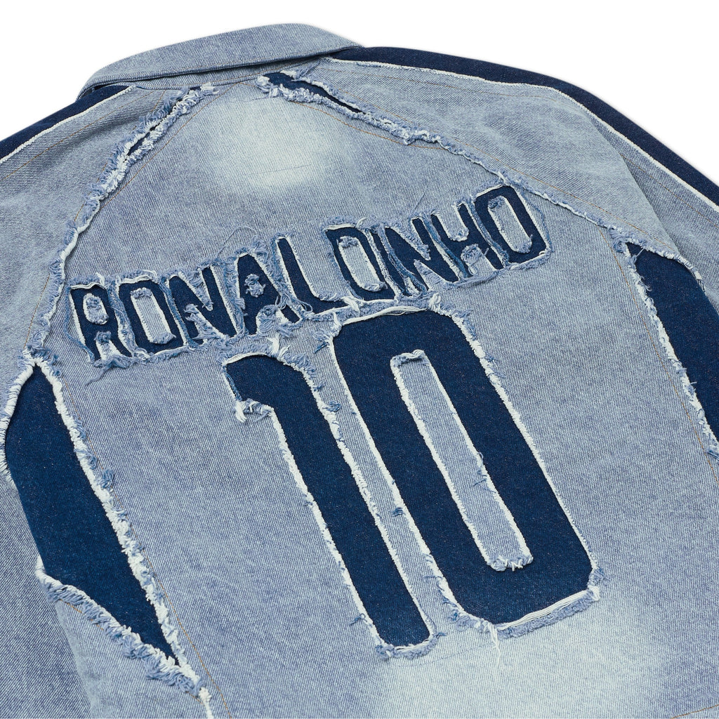 Ronaldinho x KidSuper Denim Jersey Jacket [Washed Blue]
