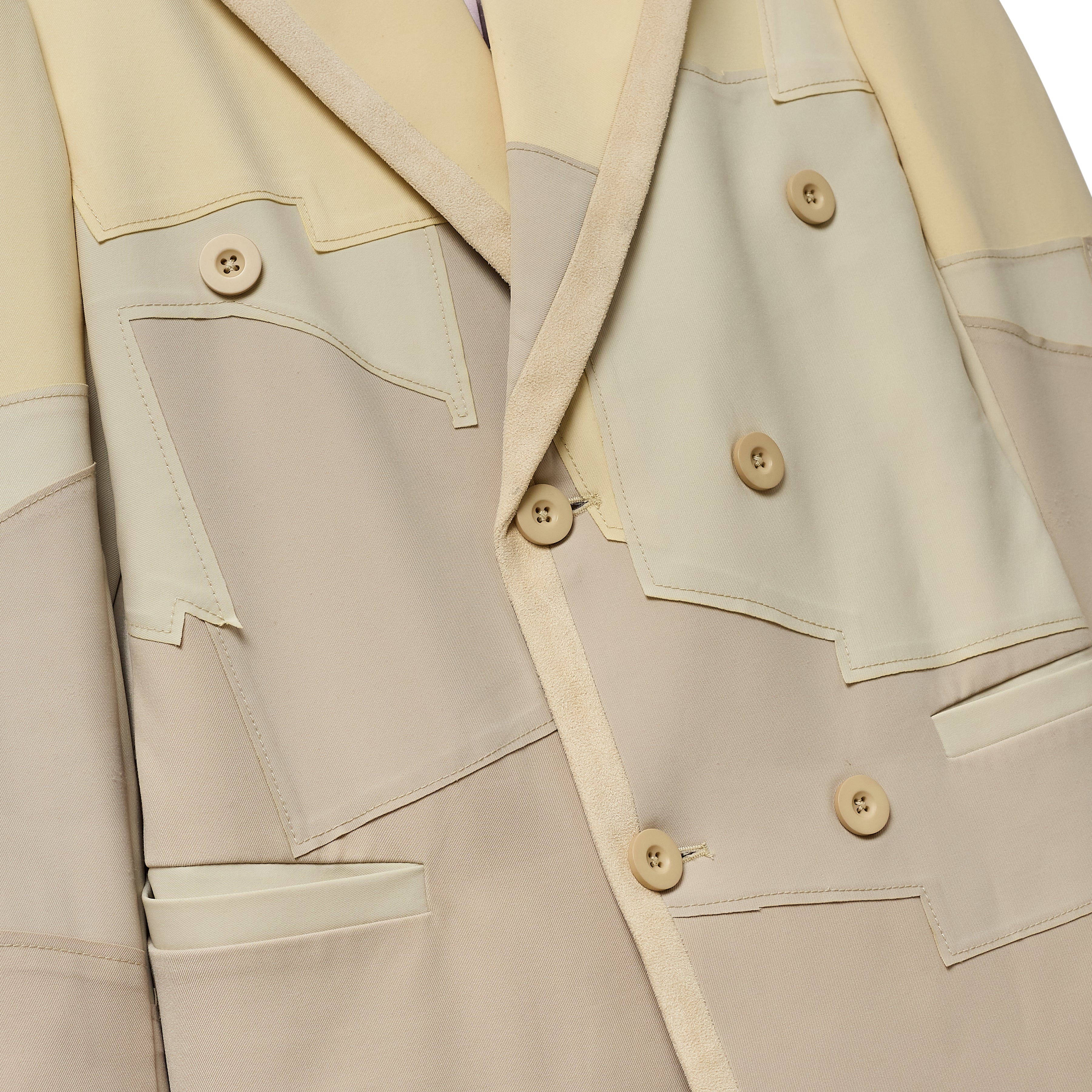 Patchwork Gradient Suit Top [Cream]