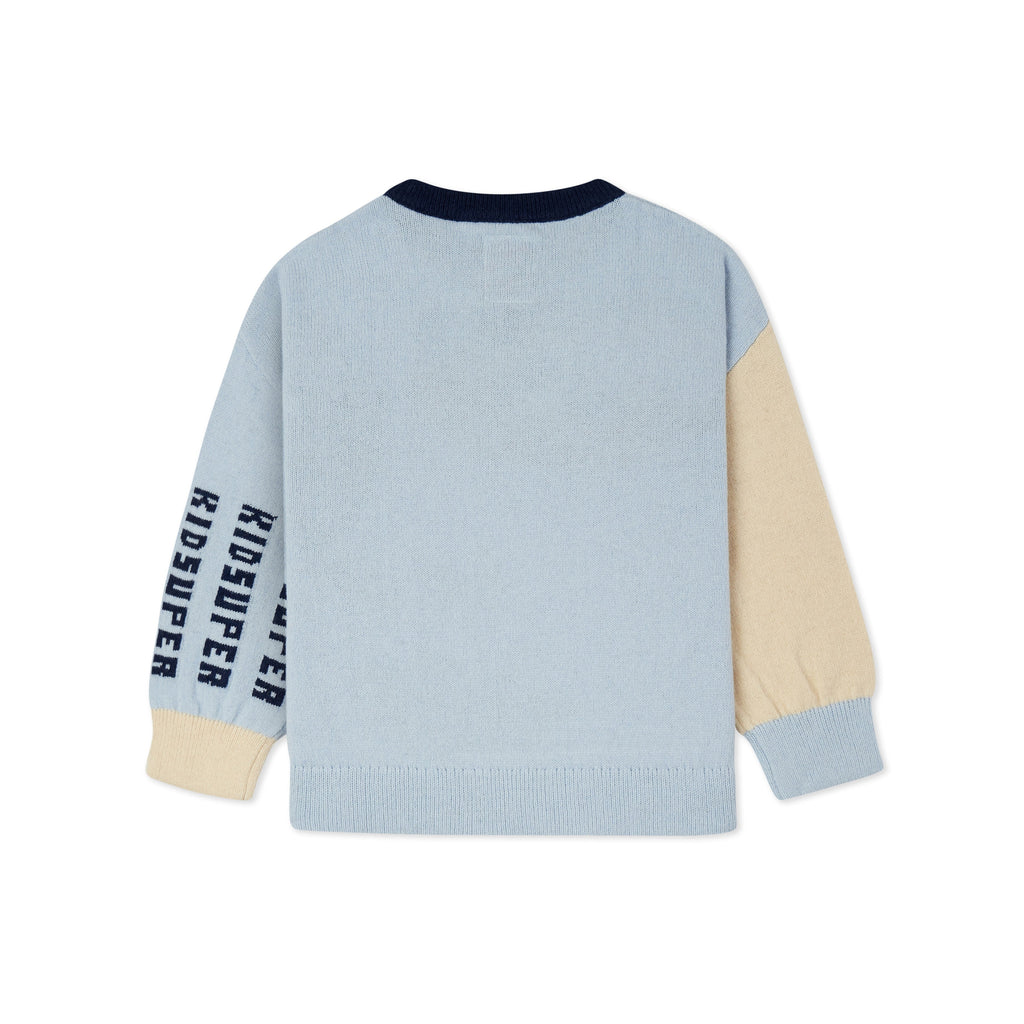 Face Boxy Sweater [Baby Blue]