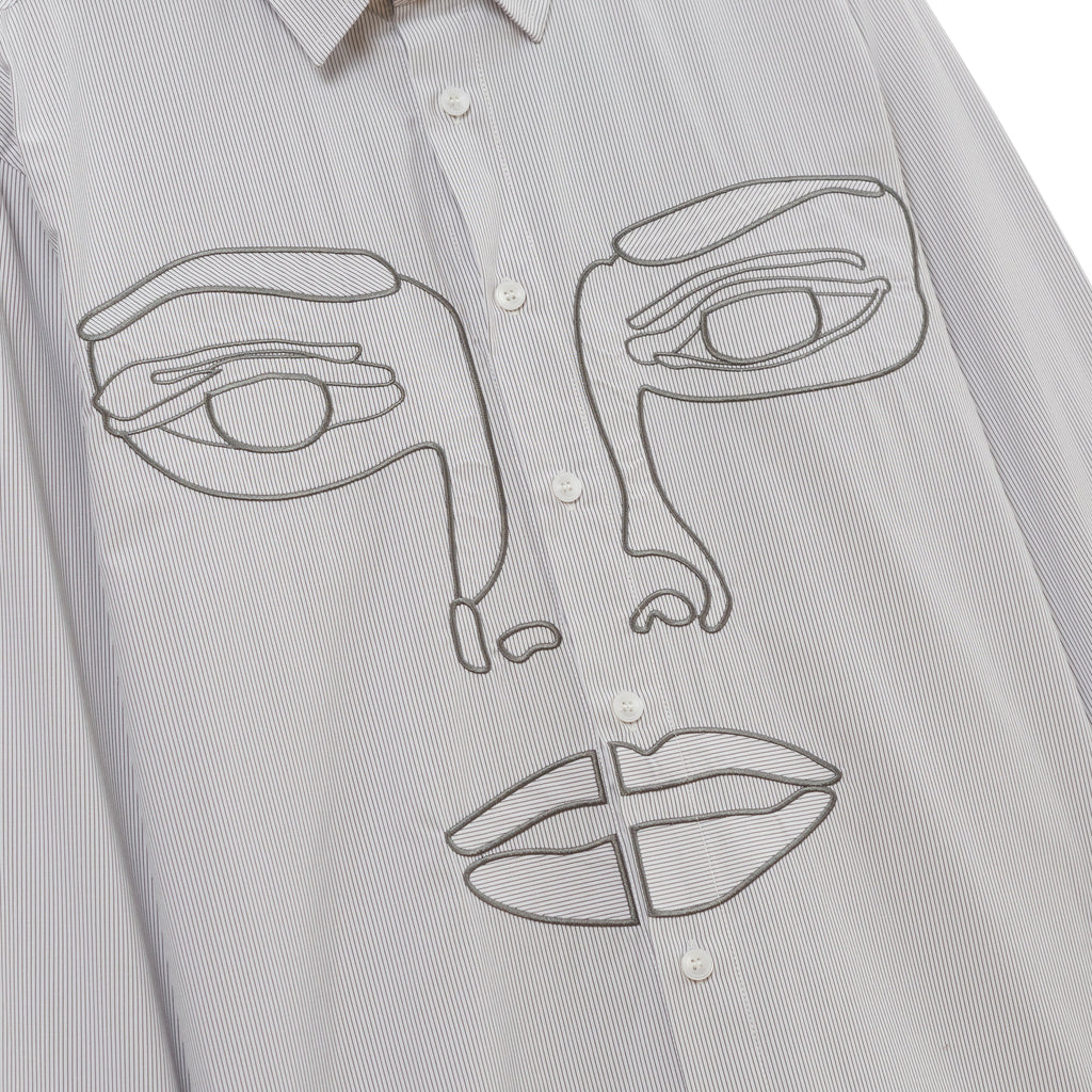 Face Stripe Button Up [Blue Stripe]