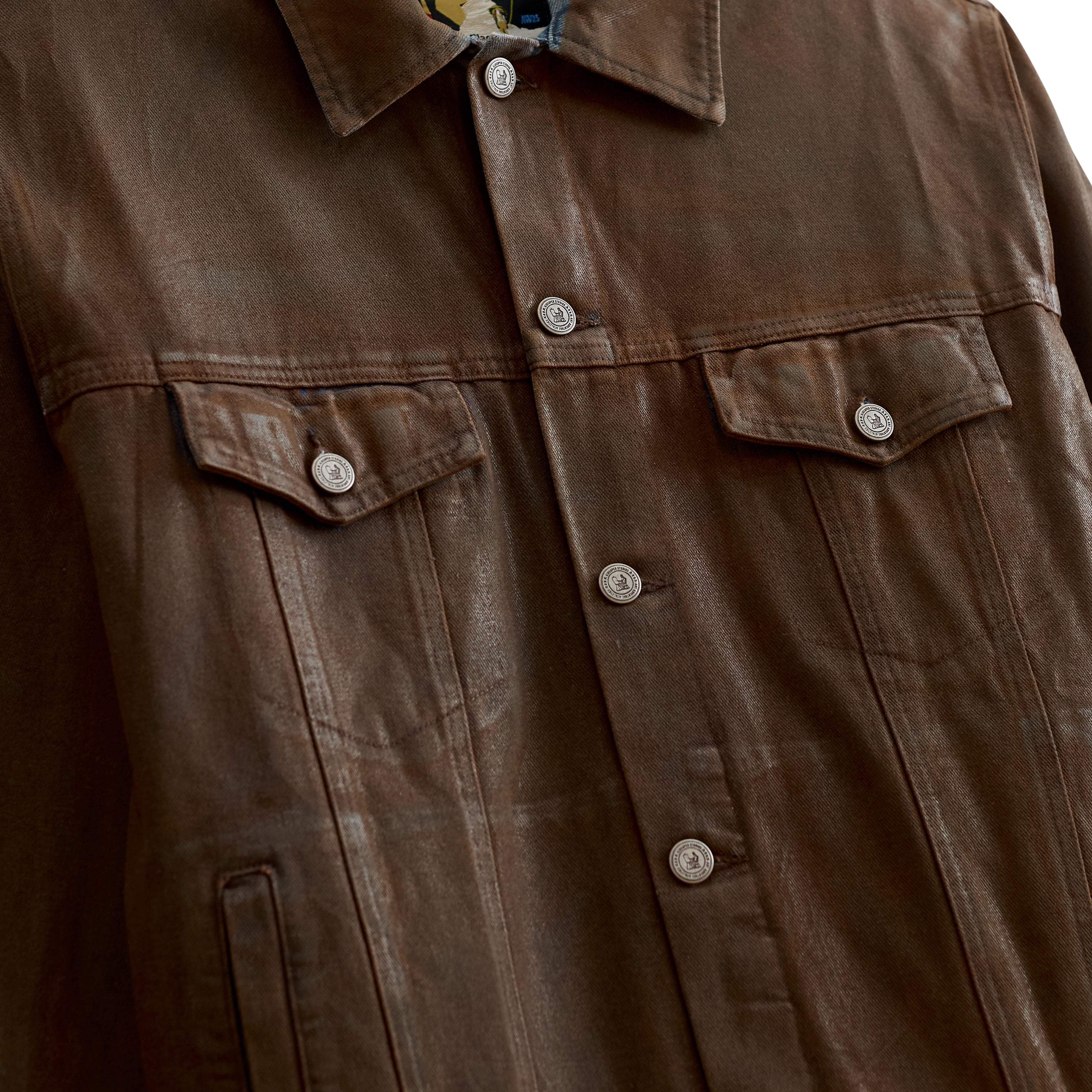 Mud Washed Denim Jacket [Brown]