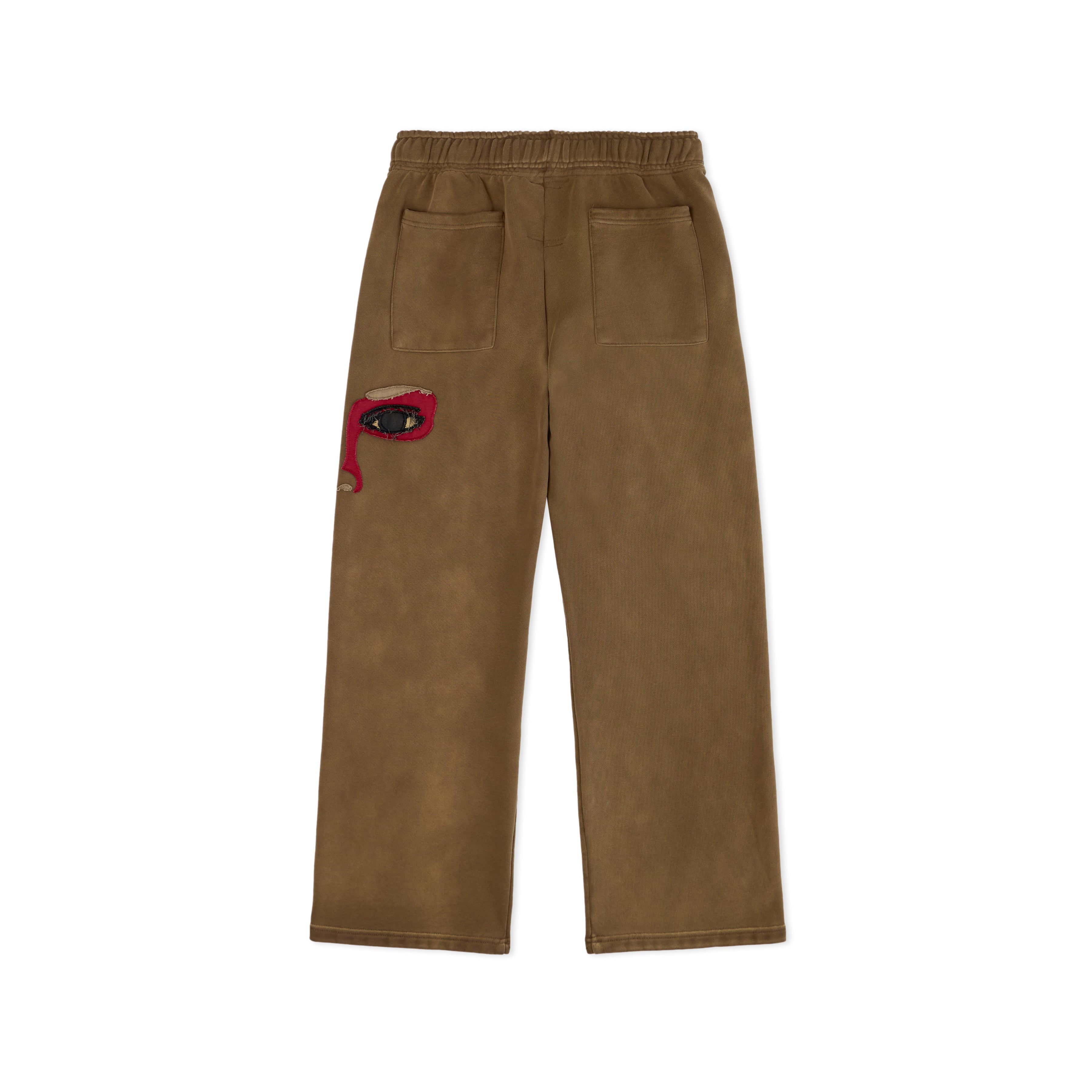 Patchwork Face Heavyweight Sweatpants [Brown]