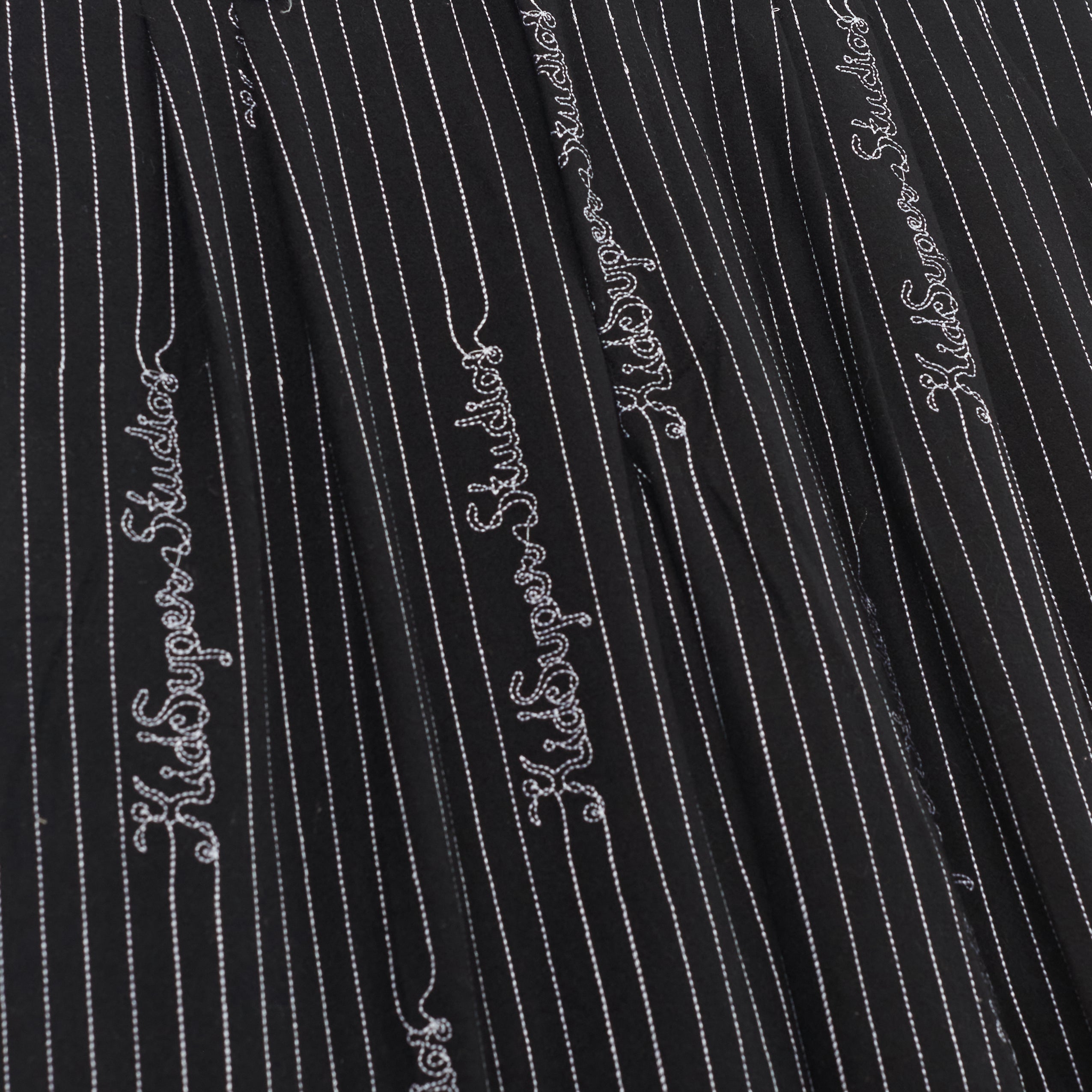 Embroidered KS Pinstripe Suit Bottom [Black]