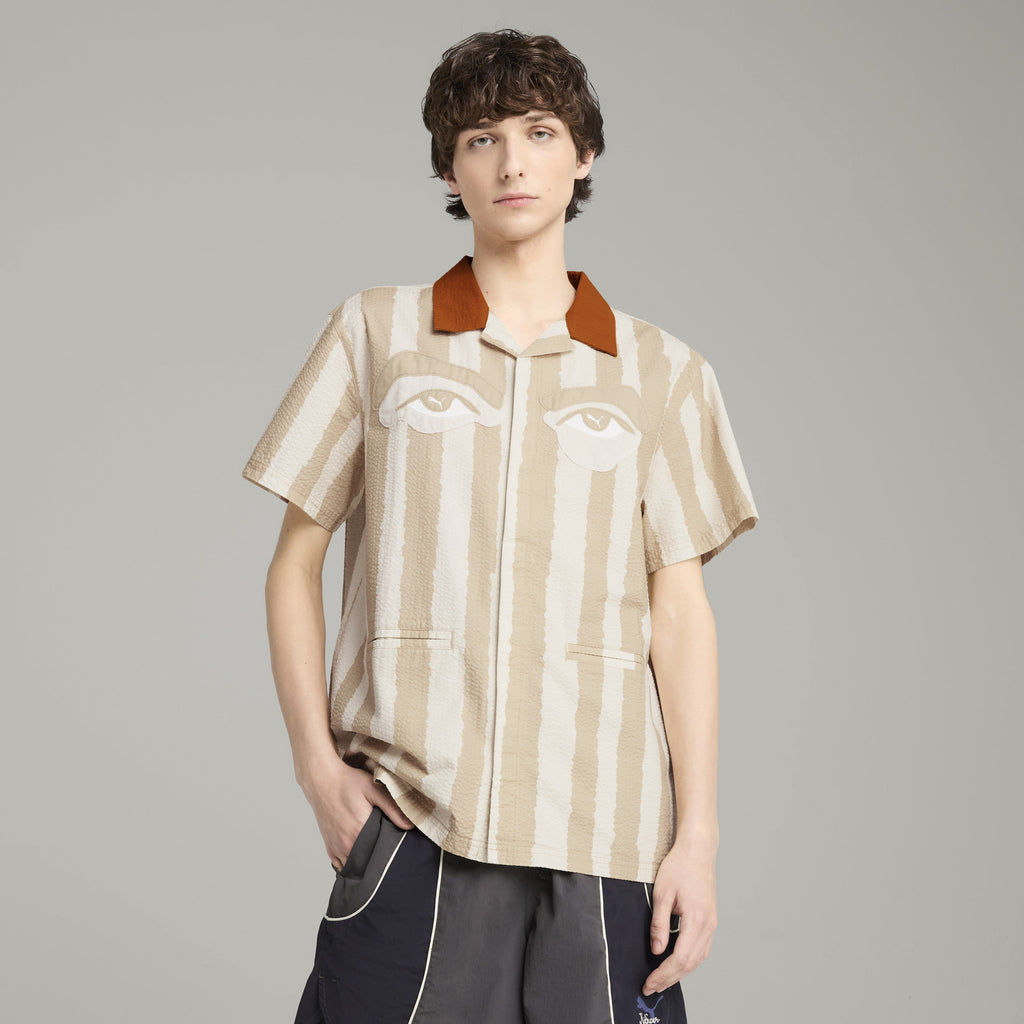 PUMA X KIDSUPER FACE SEERSUCKER SHIRT [Alpine Snow]