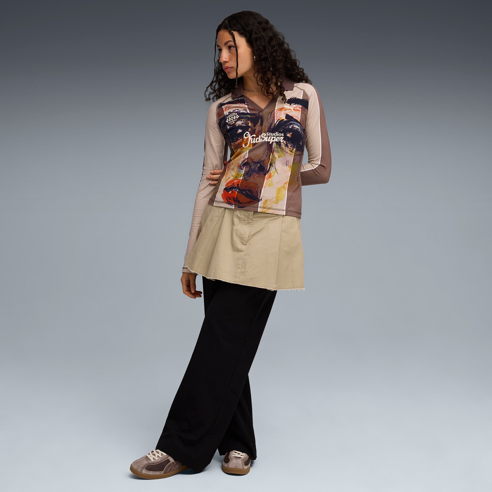 PUMA X KIDSUPER WMNS LS JERSEY [Flat Bronze/AOP]