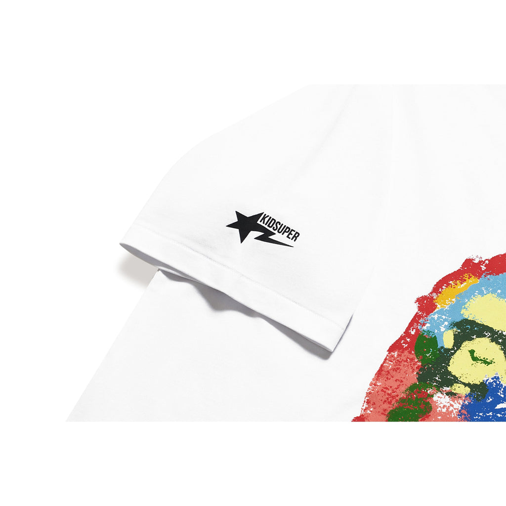 BAPE X KIDSUPER PAINTING APE HEAD TEE [WHITE]