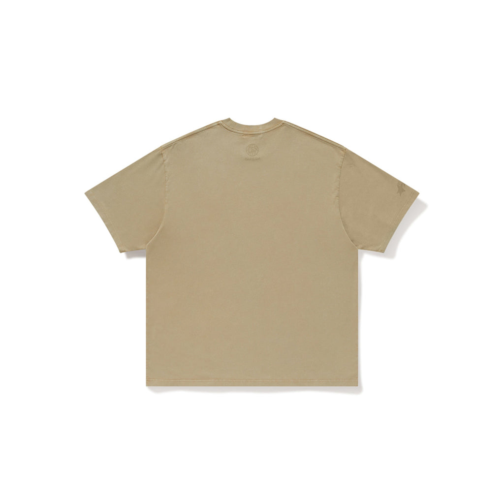 BAPE X KIDSUPER GARMENT DYE COLLEGE LOGO TEE [BEIGE]