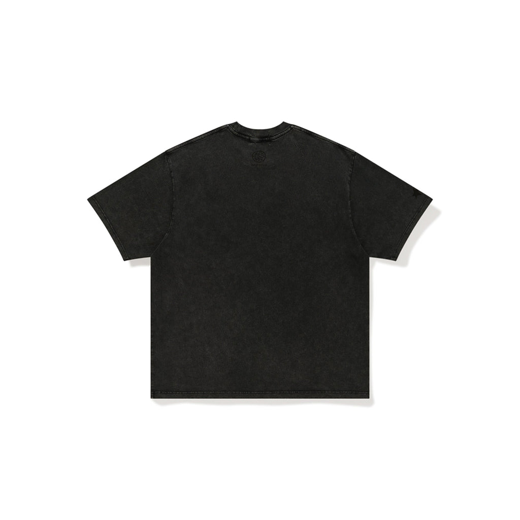 BAPE X KIDSUPER GARMENT DYE COLLEGE LOGO TEE  [BLACK]
