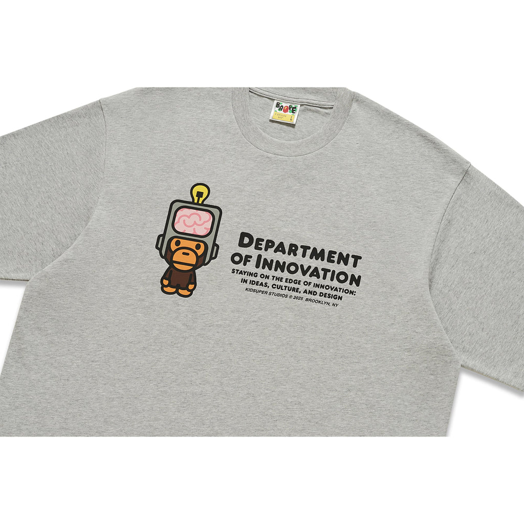 BAPE X KIDSUPER MILO DEPT. OF INNOVATION TEE [GRAY]