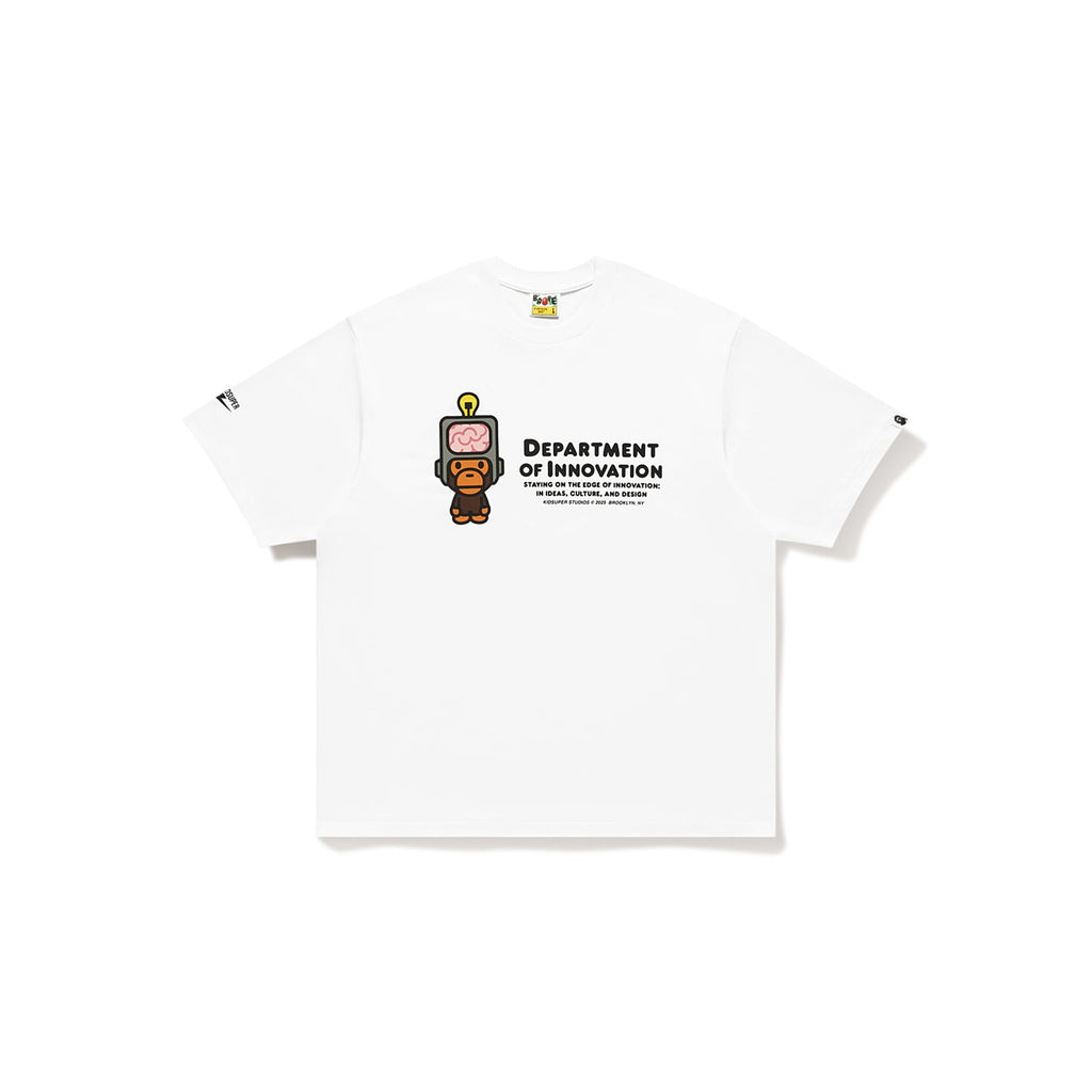BAPE X KIDSUPER MILO DEPT. OF INNOVATION TEE [WHITE]