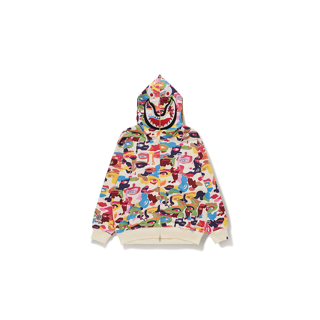 BAPE X KIDSUPER CAMO SHARK FULL ZIP HOODIE [MULTI]
